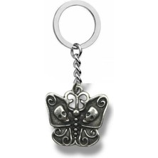 Herşey Nota Deathly Butterfly Figürlü Unisex Anahtarlık | Metal Renk | Gotik Aksesuar
