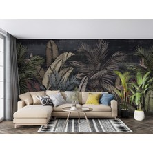Grown Koyu Tonlarda Tropikal Yapraklar Duvar Kağıdı