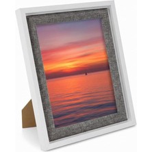 Efemark Premium Serisi 15 * 20 cm Ahşap Resim Çerçevesi Beyaz-Gri