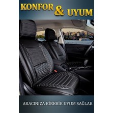 Castor Otomotiv Castor Renault Latitude Lüx Deri Oto Koltuk Kılıfı Ön Arka Takım Elit Serisi Siyah Beyaz