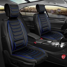 Castor Otomotiv Castor  Peugeot 307 Uyumlu Lüx Deri Oto Koltuk Kılıfı Ön Arka Takım Bursa Serisi Siyah Mavi