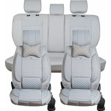 Castor Otomotiv Castor Nissan Skystar Lüx Deri Oto Koltuk Kılıfı Ön Arka Takım (Elit) Açık Gri