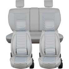 Castor Otomotiv Castor  Seat Leon Uyumlu Lüx Deri Oto Koltuk Kılıfı Ön Arka Takım Kemer Serisi Açık Gri