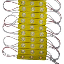 Powerr Led Aydınlatma 12 Volt 1.2 Watt 3 Lensli Amber Sarı 2835 Smd LED Modül IP65 10 Adet Modül