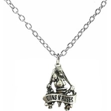 Guns N' Roses Rock Metal Grup Temalı Zincir Kolye – 60 cm Unisex Takı