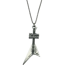 Marilyn Manson Elektro Gitar Kolye – Metal - 60 cm Zincir - Rock Aksesuar