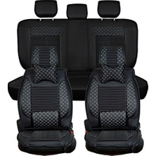 Castor Otomotiv Castor Dacia Duster Lüx Deri Oto Koltuk Kılıfı Ön Arka Takım (Elit) Siyah Beyaz