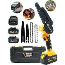 Wishora Store Germany Style Alman Çift Akü Çift Pala Zincir Şarjlı Dal Budama Testeresi Makinesi