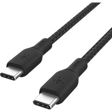 Wishora Store Usb-C Usb-C Usb-If Sertifikalı Çift Örgülü Data ve Şarj Kablosu, 100W, 2 Metre, 25000 Bükülmeye Kadar Dayanıklı, Siyah