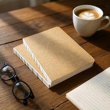 Wishora Store Tanıtım Özel Tasarım Kraft Kapaklı A5 Noktalı Not Defter - 180 Derece Açılabilir, Sırtı DIKIŞLI,%100 El Işçiliği, Ofis Için Ideal, Planlayıcı (Noktalı)