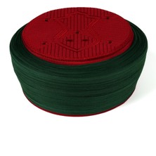 Sarıkhane Çocuk Namaz Sarığı - Yeşil Kumaş - Bordo Takke - Düz Sarım - Nâli Şerif - 6 Metre