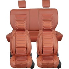 Castor Otomotiv Castor  Seat Arona Uyumlu Lüx Deri Oto Koltuk Kılıfı Ön Arka Takım Kemer Serisi Tarçın