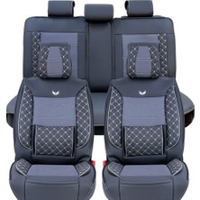 Castor Otomotiv Castor Nissan Skystar Lüx Deri Oto Koltuk Kılıfı Ön Arka Takım (Mars) Füme