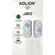 J20 Hall Efect Kablosuz Oyun Kolu-Sağ/sol Ikili Set- Switch/pc Uyumlu