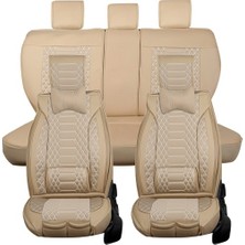 Castor Otomotiv Castor Seat Toledo Uyumlu Lüx Deri Oto Koltuk Kılıfı Ön Arka Set Galaksi Serisi Bej