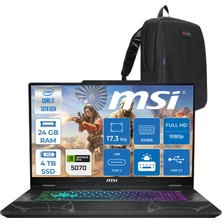 MSI Msı Cyborg 17 Intel Core I7 13620H 24GB Ddr5 4tb SSD RTX5070 Gddr7 8gb Freedos 17.3" Fullhd (1920X1080) 144HZ IPS Taşınabilir Bilgisayar B13WGKG251XTRF10 + Zetta Çanta