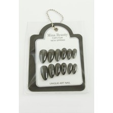Desenli Mina Beauty Kedi Gözü Takma Tırnak