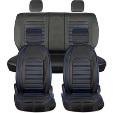 Castor Otomotiv Castor Isuzu D-Max Yeni Uyumlu Lüks Deri Oto Koltuk Kılıfı Ön Arka Takım Set Giydirme Model Siyah Mavi Mk