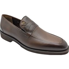 Çiğdem Kundura Galler - 6142 | Hakiki Deri Erkek Klasik Loafer - Kahverengi - 44