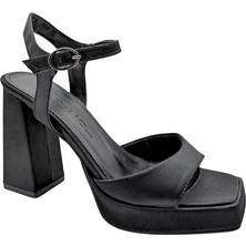 Çiğdem Kundura Nyvella| Kadın Platform Topuklu Ayakkabı - Siyah - 38