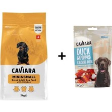 Caviara Tavuklu Mini Küçük Irk Yetişkin Köpek Maması 2 kg + 1 Adet Caviara Ördek Etli Kalsiyum Kemik Köpek Ödülü 8