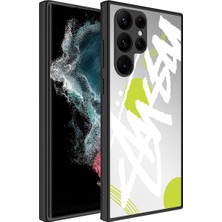 Alpsa Teknoloji Galaxy S22 Ultra Kılıf Aynalı Desenli Kamera Korumalı Parlak Alps Mirror Kapak-Yazı