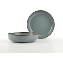 Wishora Store Porselen Moderna 2 Li 20 cm Kase Mavi