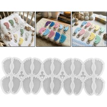 Tahtakale Toptancı Epoksi Silikon Kalıp Bebek Ayağı Anahtarlık Kalıbı 10 Lu