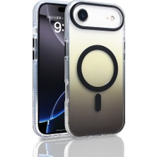 Alpsa Teknoloji iPhone 17 Air Kılıf M-Safe Şarj Özellikli Transparan Renk Geçişli Alps Toros Kapak - Siyah