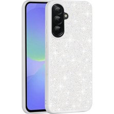 Alpsa Teknoloji Galaxy A56 Kılıf Parlak Taşlı Tasarım Alps Pırlanta Kapak - Beyaz