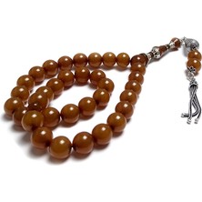 Tesbih Rüyası Gümüş Tasarımlı Misket Kesim Eskitme Sıkma Kehribarı Tesb