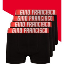 Gino Francisco Pamuklu Esnek 4'lü Kutusuz Comfort Kırmızı Erkek Boxer - Mood Collection