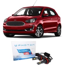 Photon Ford Ka Uzun + Kısa Far Ampulü H4 Ultimate Yeni Seri Beyaz 2016-2020