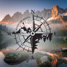 Sticker Usta Pusula Kamp ve Orman Sticker - Araba Pickup Karavan Sticker - 4x4 Off Road Kamp Adventure Sticker 00301