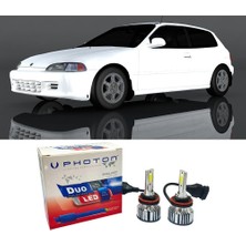 Photon Honda Civic Uzun + Kısa Far Ampulü H4 Duo Yeni Seri Beyaz 1992-1995