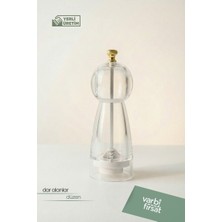 VarBiFırsat Şeffaf Akrilik Tuzluk Karabiberlik Baharat Öğütücü Değirmen - 17 cm