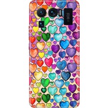 Grabono Xiaomi Mi 11 Ultra Kılıf Renkli Desenli Baskı Tasarım Silikon Kalp Çizim