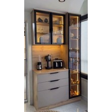 Vanmed Home Vanmed Mdf Kahve Dolabı 210*60*40 Vitrinsiz