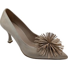 Zorva | Taş Işlemeli Stiletto Ayakkabı - Çiğdem Kundura - Zorva - Bej - 37