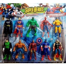 Scntoys Avengers Yenilmezler Oyuncak Figür Süper Kahramanlar 10 Lu Set Hulk Spiderman Superman Batman Figür