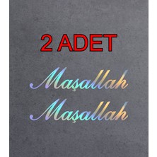 Sticker Usta Maşallah Hologram Janjanlı 2 Adet Maşallah Yazı Sticker Araba Oto Motosiklet Karavan Etiket 00054