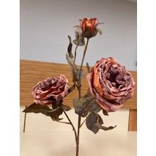 Yapay Çiçek 3'lü Şakayık Renk Kahveli Turuncu Yükseklik 80 cm