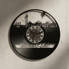 Craftverse Berlin Şehir Silüeti Tasarımlı El Yapımı Plak Duvar Saati