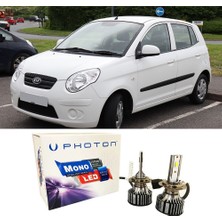 Photon Kia Picanto Uzun + Kısa Far Ampulü H4 Mono Yeni Seri Beyaz 2004-2011
