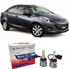 Photon Mazda 2 Uzun + Kısa Far Ampulü H4 Duo Yeni Seri Beyaz 2008-2014