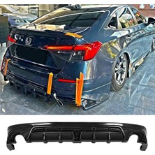 Hasakman Honda Civic Fe Arka Ek Difüzör Siyah Plastik 2022 2023 2024 2025 Arka-Difizör-Bodykit-Ek-Karlık