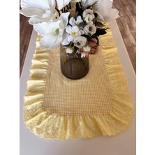  Nurgita Home Fırfırlı Fistolu Vintage Duck Keten Oval Runner