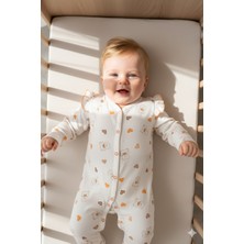 Miniday Kız Bebek Baskılı Tulum Şapkalı Kalpli Ayıcık