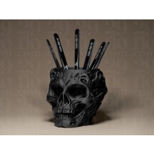 Linova Kafatası Şekilli Kalemlik Heykel Biblo Dekoratif Obje