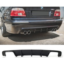 Hasakman Bmw E39 M5 Difüzör Parlak Siyah Plastik Sağ Sol Çift Çıkış 5 Serisi Arka-Difizör-Bodykit-Ek-Karlık